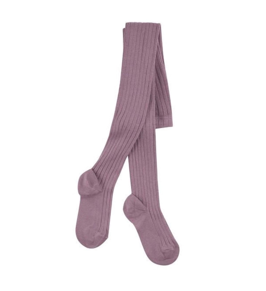 Ribbed Knit Tights - Amethyst